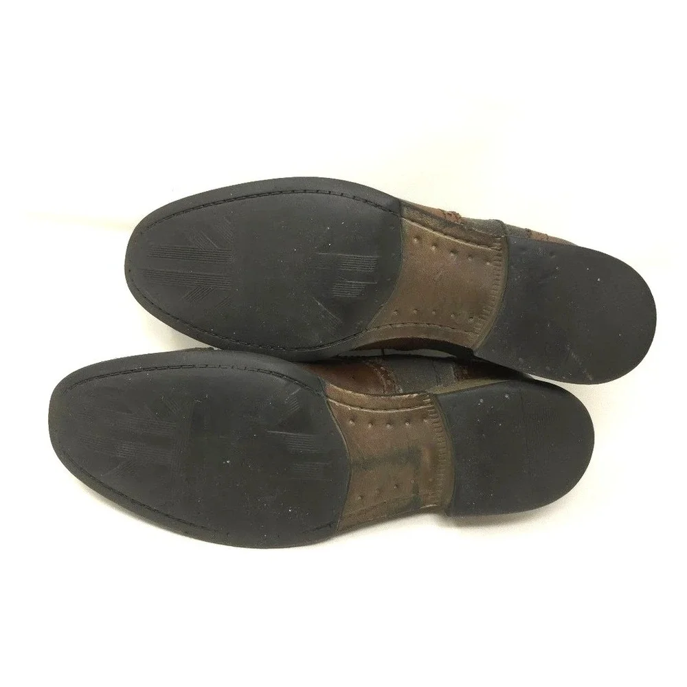 Steve Madden Cabal Leather Oxford Shoes Men's 11D Brown Handcrafted - Picture 5 of 11